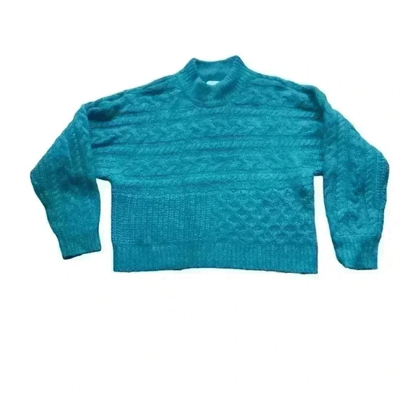 Abercrombie & Fitch Women's Green and Blue Jumper. Sz M - Picture 4 of 5